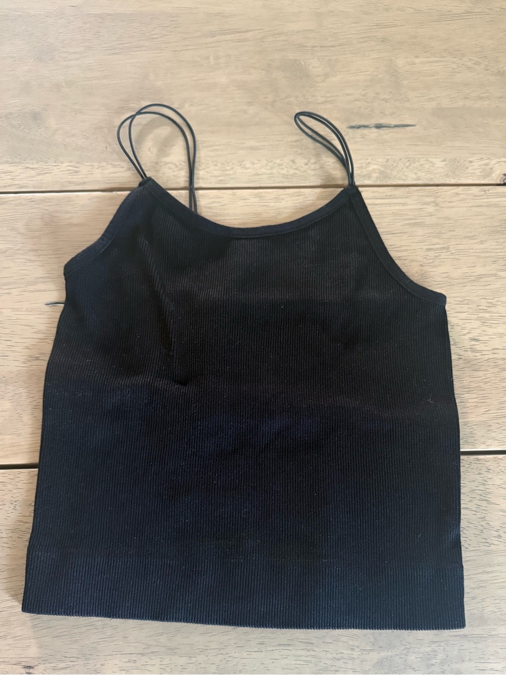 Girls size 8 Blue Rain bungee cord black ribbed slightly cropped tank
